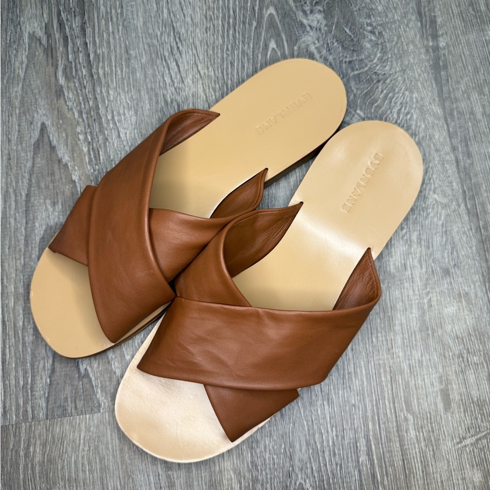 Everlane The Day Crossover Sandal Sienna Brown Size 10 - Picture 4 of 10